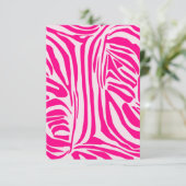 Roze zebra print bedankkaart (Staand voorkant)