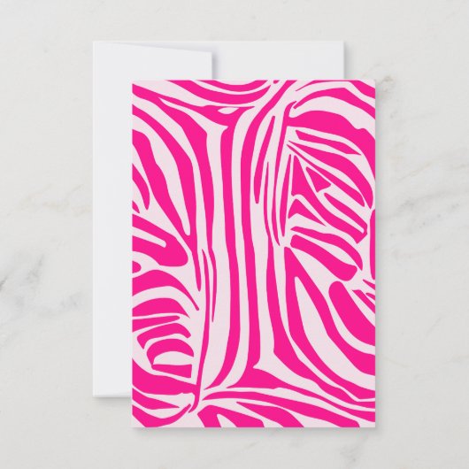 Roze zebra print bedankkaart (Achterkant)