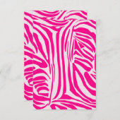 Roze zebra print bedankkaart (Voorkant / Achterkant)