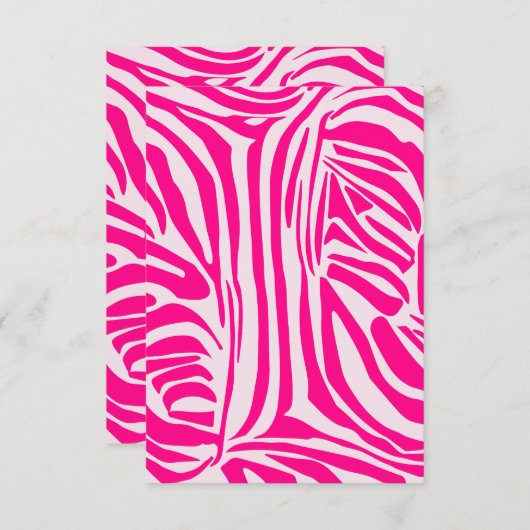Roze zebra print bedankkaart (Voorkant / Achterkant)