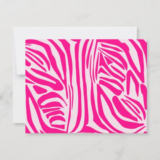 Roze zebra print bedankkaart (Voorkant)