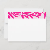 Roze zebra print bedankkaart (Achterkant)