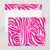 Roze zebra print bedankkaart (Voorkant / Achterkant)