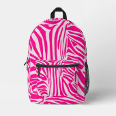 Roze zebra print bedrukte rugzak (Voorkant)