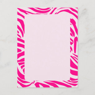Roze zebra print briefkaart