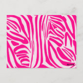 Roze zebra print briefkaart (Achterkant)