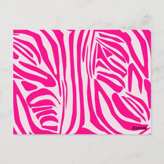 Roze zebra print briefkaart (Achterkant)