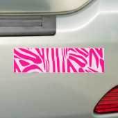 Roze zebra print bumpersticker (Op auto)