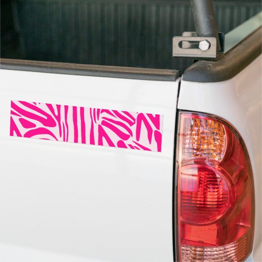 Roze zebra print bumpersticker (Op Truck)