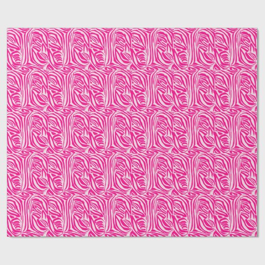 Roze zebra print cadeaupapier (Vlak)