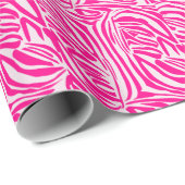 Roze zebra print cadeaupapier (Rol Hoek)