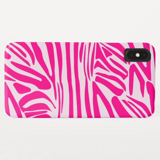 Roze zebra print Case-Mate iPhone case (Achterkant (horizontaal))