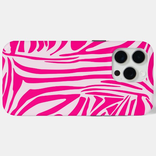 Roze zebra print Case-Mate iPhone case (Achterkant (horizontaal))