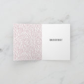 Roze Zebra Print Dank je wel Bedankkaart (Binnen)