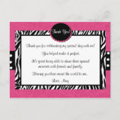 Roze Zebra Print Dank u Briefkaart (Voorkant)