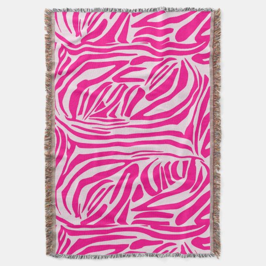 Roze zebra print deken (Voorkant Verticaal)