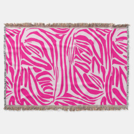 Roze zebra print deken