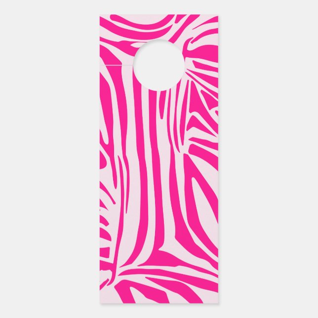 Roze zebra print deurhanger (Voorkant)