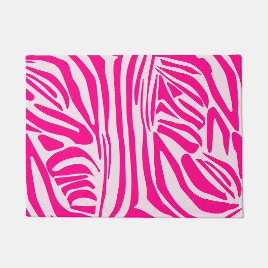 Roze zebra print deurmat (Voorkant)