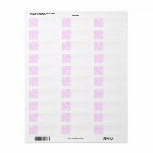 Roze Zebra print, dierlijk patroon. Etiket (Full Sheet)