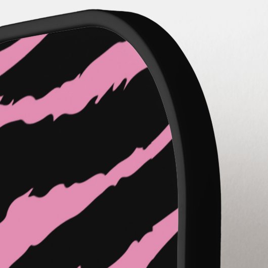 Roze Zebra Print Dierlijk Patroon Pickleball Paddle (Links Detail)