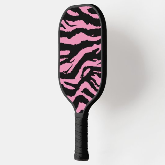 Roze Zebra Print Dierlijk Patroon Pickleball Paddle (Links)