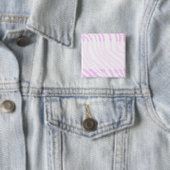 Roze Zebra print, dierlijk patroon. Vierkante Button 5,1 Cm (In situ)