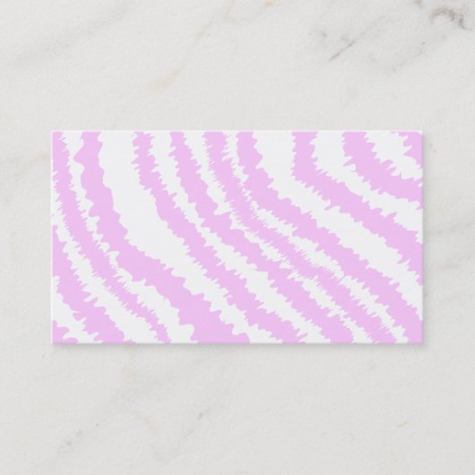 Roze Zebra print, dierlijk patroon. Visitekaartje (Voorkant)