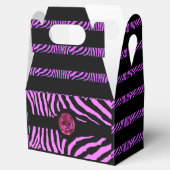 Roze Zebra Print en Strass Bedankdoosjes (Geopend)