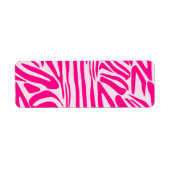 Roze zebra print etiket (Voorkant)