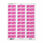 Roze zebra print etiket (Full Sheet)