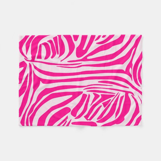 Roze zebra print fleece deken (Voorkant (Horizontaal))