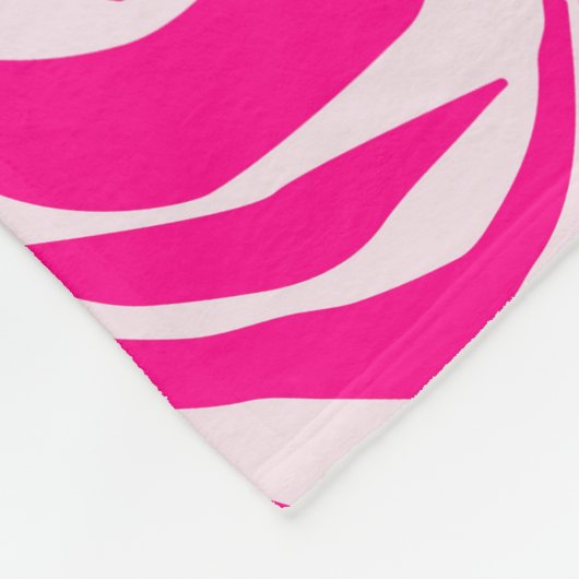 Roze zebra print fleece deken (Hoek)
