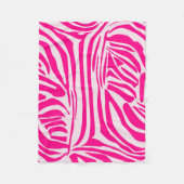 Roze zebra print fleece deken (Voorkant)