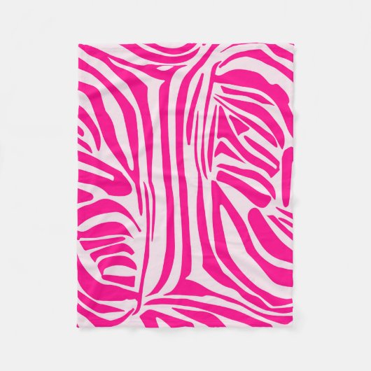 Roze zebra print fleece deken (Voorkant)