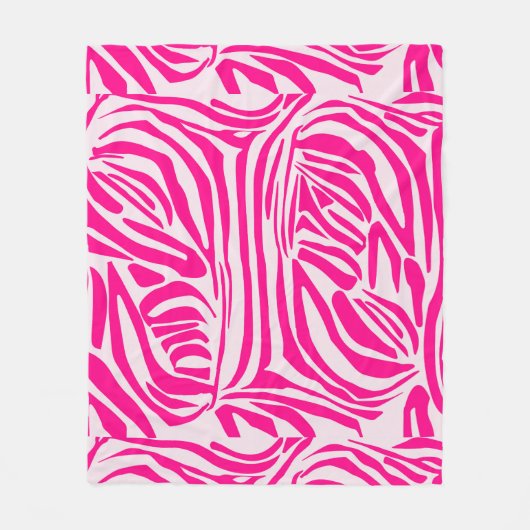 Roze zebra print fleece deken (Voorkant)