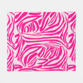 Roze zebra print fleece deken (Voorkant (Horizontaal))