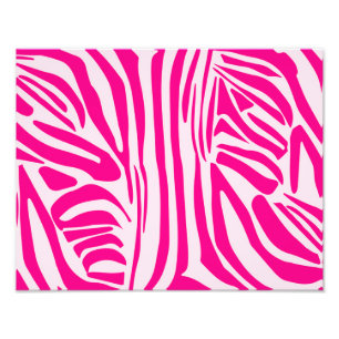 Roze zebra print foto afdruk