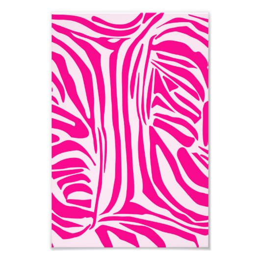 Roze zebra print foto afdruk (Voorkant)