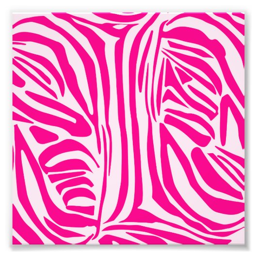 Roze zebra print foto afdruk (Voorkant)