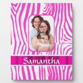Roze zebra print fotoplaat (Voorkant)