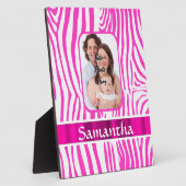 Roze zebra print fotoplaat (Zijkant)