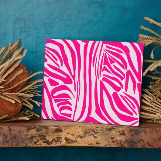 Roze zebra print fotoplaat (Zijkant)