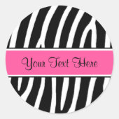 Roze Zebra Print Gepersonaliseerde Stickers (Voorkant)