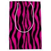 Roze Zebra Print Gift Bag Medium Cadeauzakje (Voorkant)