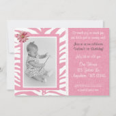 Roze Zebra Print Girls Birthday Uitnodiging (Voorkant)