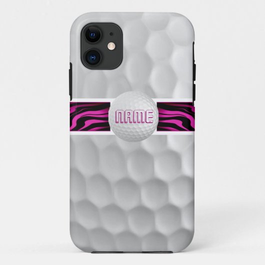 Roze Zebra Print Golf Ball Iphone 5 Hoesje (Achterkant)