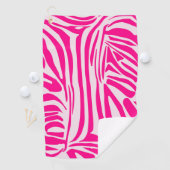 Roze zebra print golfhanddoek (Insitu)
