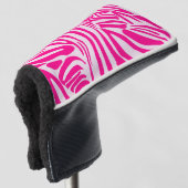 Roze zebra print golfheadcover (3/4 voorkant)
