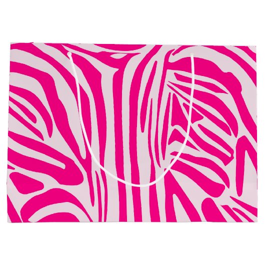 Roze zebra print groot cadeauzakje (Achterkant)